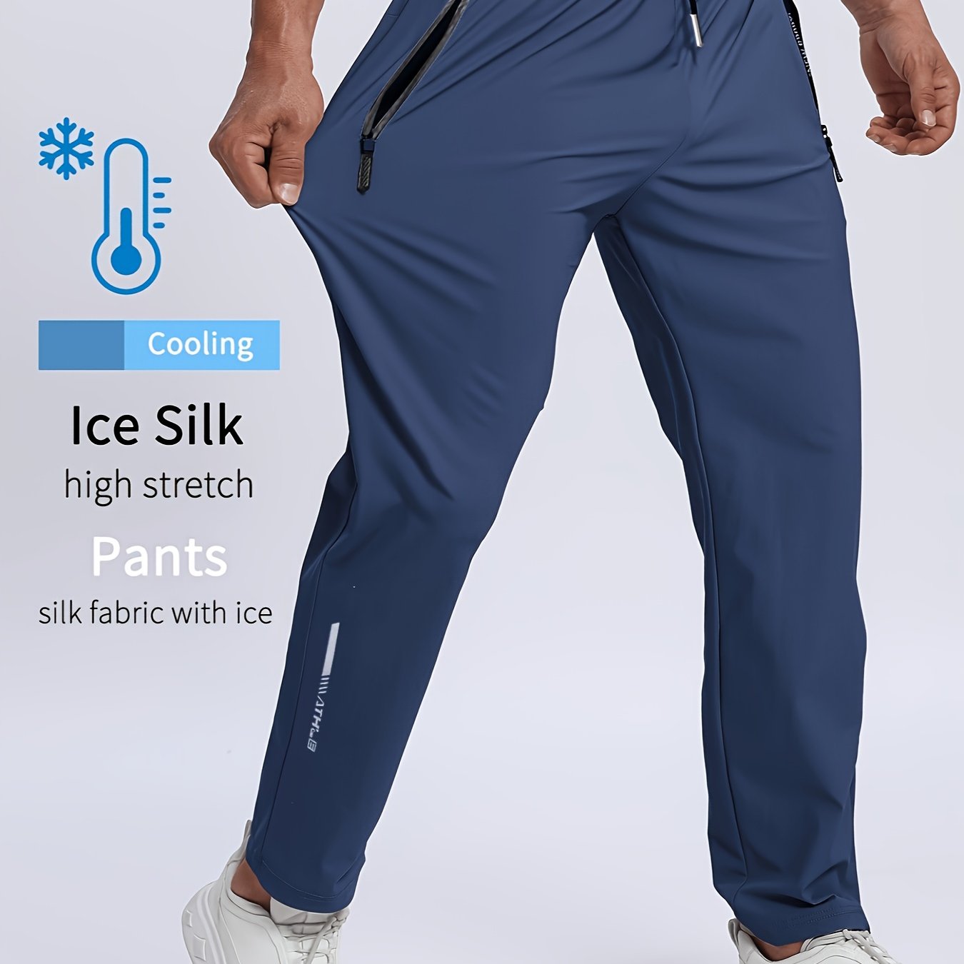 E-shop Atmungsaktive Herren-Sporthose – Bedruckte Details, Kordelzug, Reißverschluss-Details, feuchtigkeitsableitend, dünne schnelltrocknende