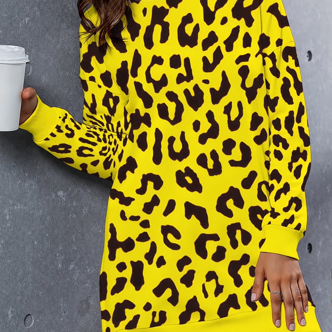 TEMU Women's Hooded Sweatshirt, Mid-length Hoodie, Women's Leopard Print, Dopamine Street Style, Trendy Wear, Dopamine Outfit, Sweet