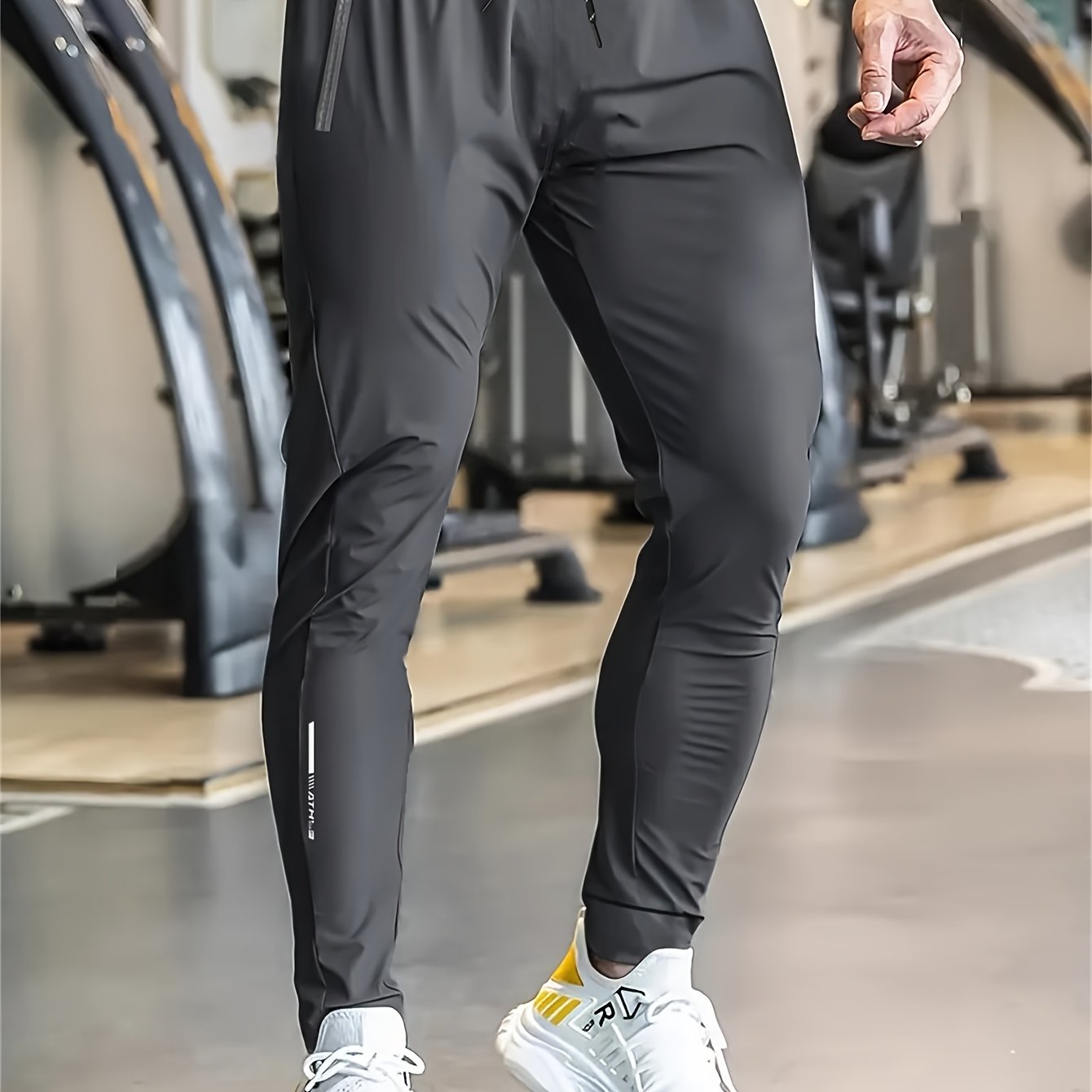 TEMU Men's Athletic Pants, Men's Thin Summer Breathable Outdoor Running Casual All-match Trendy Long Trousers Quick-dry Sweat-wicking Casual Pants