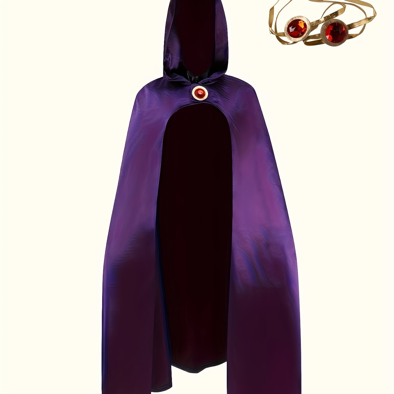 TEMU Robe magique violette - Costume d'Halloween avec capuche, manches longues et design complexe pour cosplay, jeu de rôle ou fêtes thématiques,