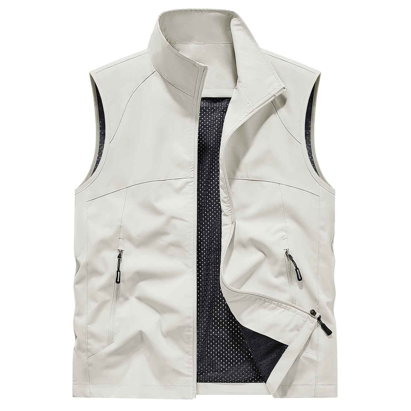 TEMU High-quality Men's Fishing Vest For Outdoor Climbing, Solid Color, Stylish And Casual Design
