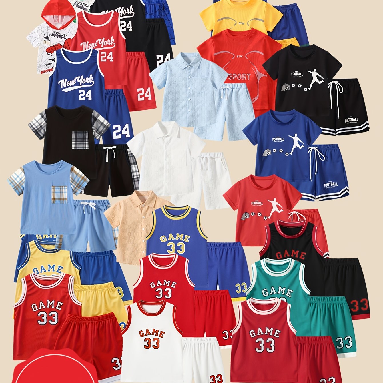 TEMU Send 6pcs Of Boys' Spring And Summer Casual Fashion Versatile Clothing, Boys Aged 3-14, Fashionable And Trendy, 12 Cute Holiday Gifts, Colors