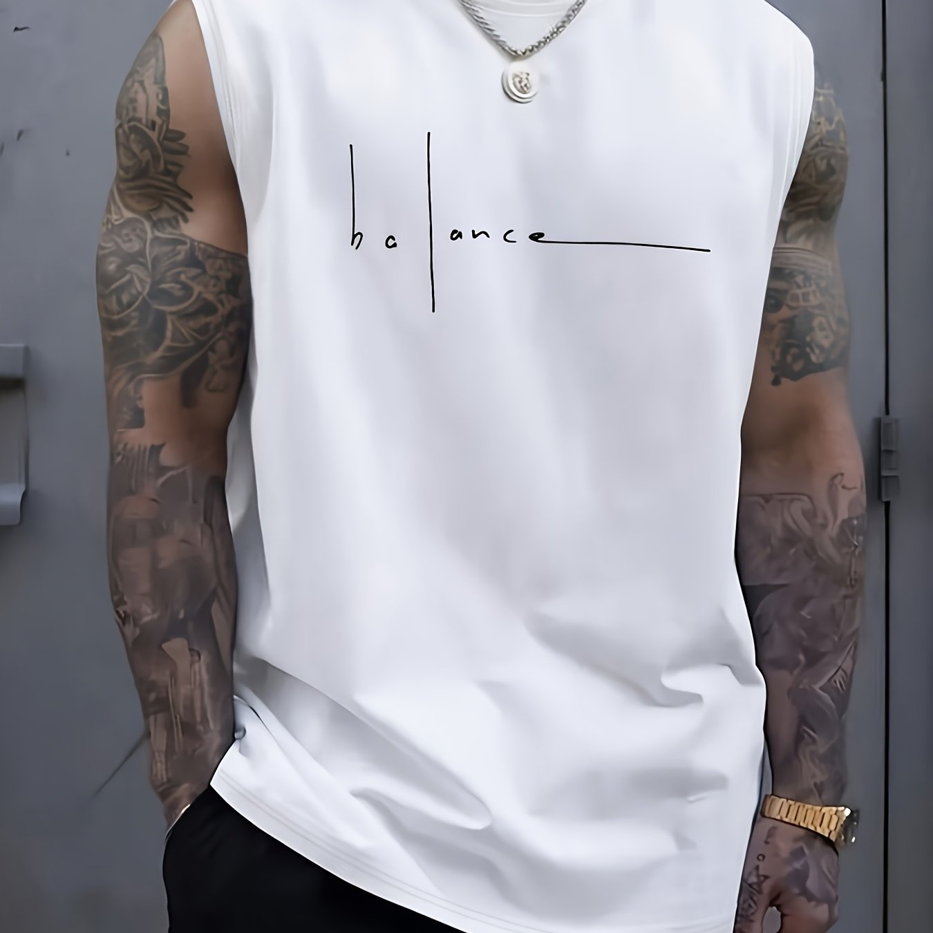 TEMU Men's Summer Casual Fitness Sports Tank Top, Suitable For Gym, Running, And Marathon Wear, For Spring-to-summer, Gym, Golf, Camping, Sports