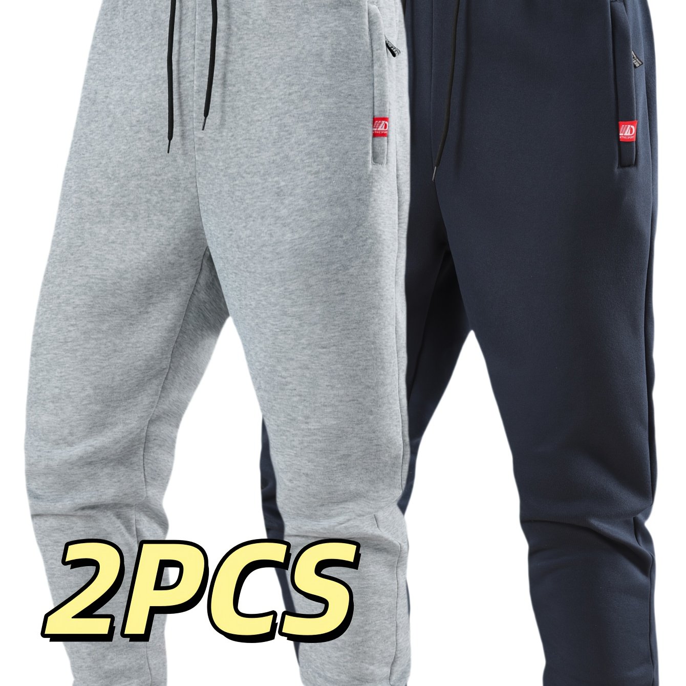 TEMU 2pcs Set Of Drawstring Jogger Pants With Pockets