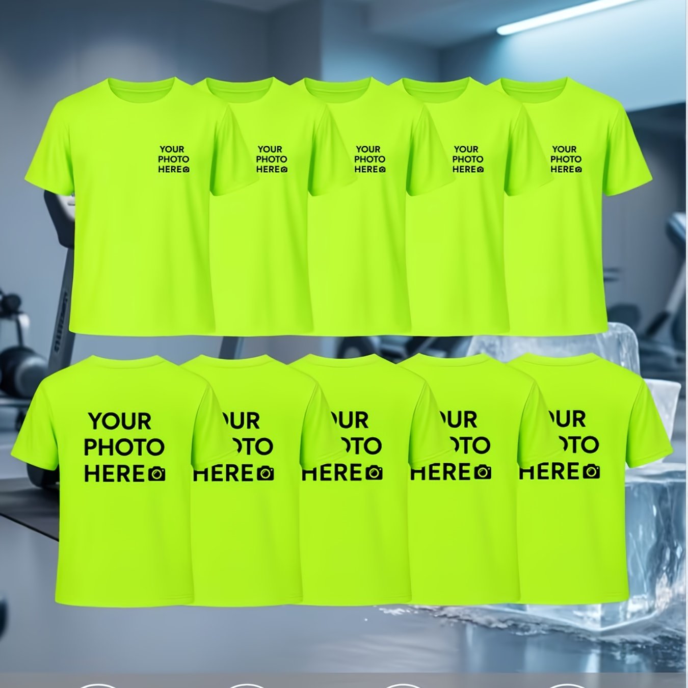TEMU Lot de 5 T-shirts Homme Séchage Rapide - Impression Logo/ sur Poitrine et Dos, Respirants et Absorbants, Idéaux pour , Événements, Branding