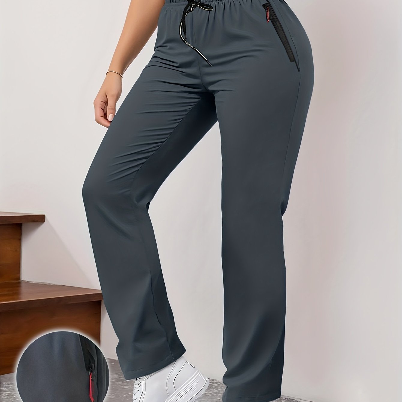 TEMU Women's Sports Trousers Trendy Fashion Versatile Women's Trousers Show Tall And Thin Casual Women's Trousers
