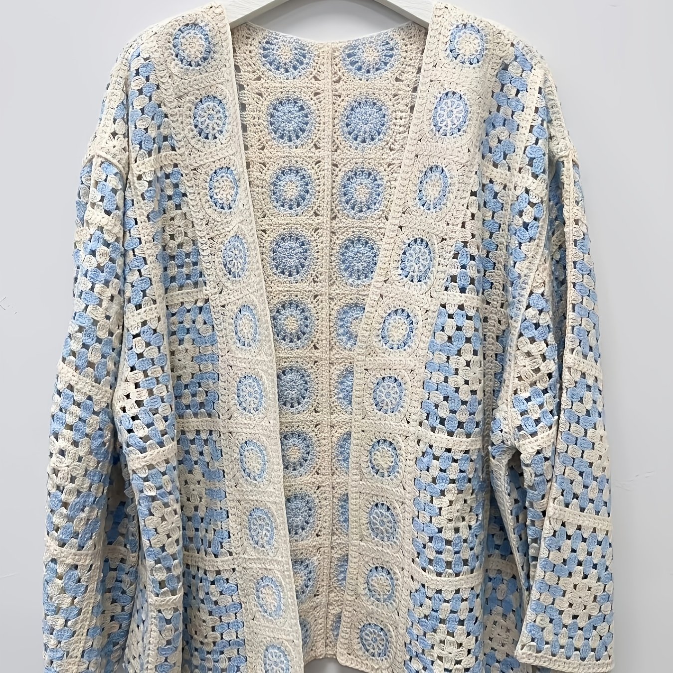 E-shop Vintage Ethno-Spitzenstrick-Langarmcardigan, Damen Sonnenschutz-Oberteil