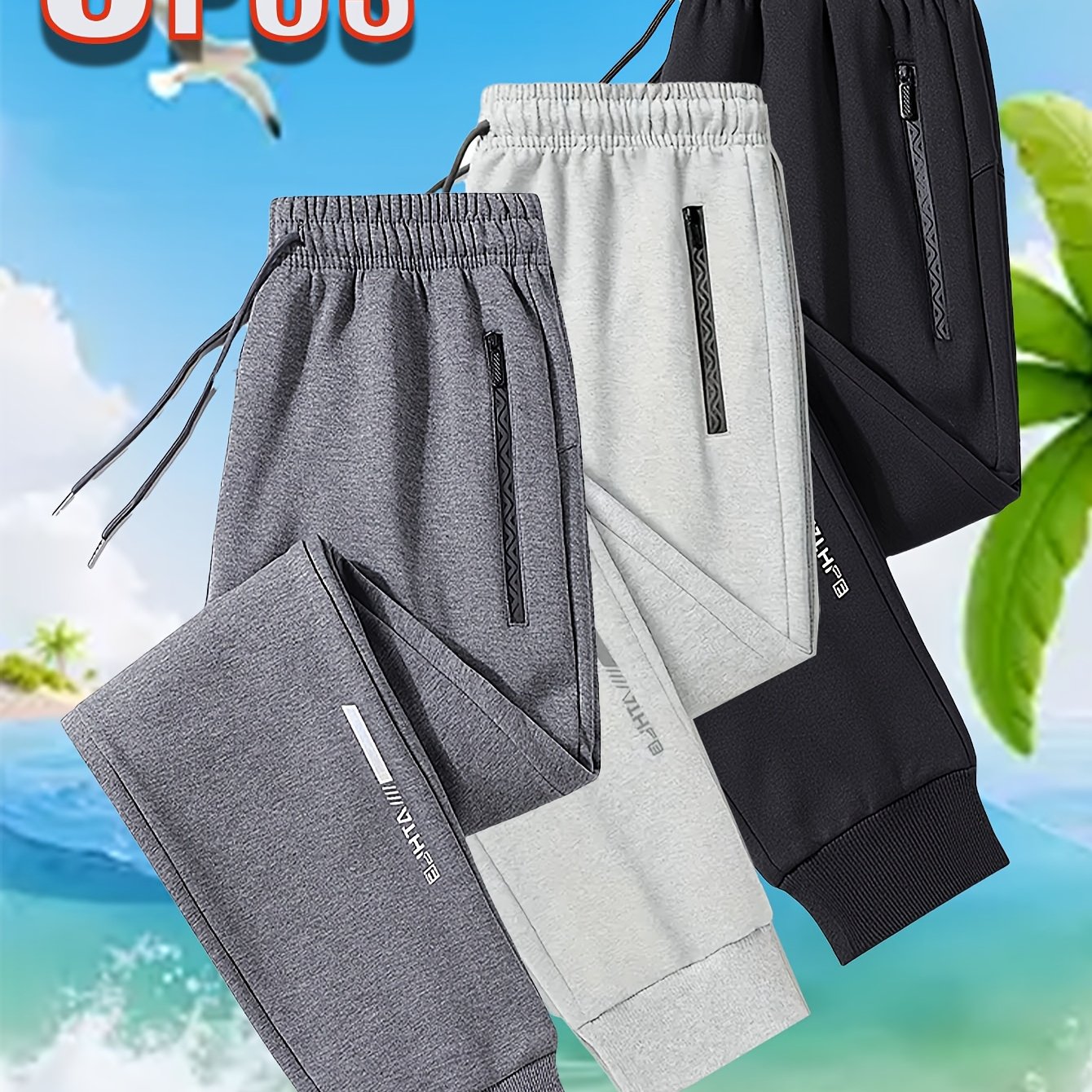 TEMU 3pcs Set Of Long Pants, Men's Fashionable And Trendy New Style Long Pants, With Micro-elastic Fabric, Suitable For Daily Life, Work, Travel And