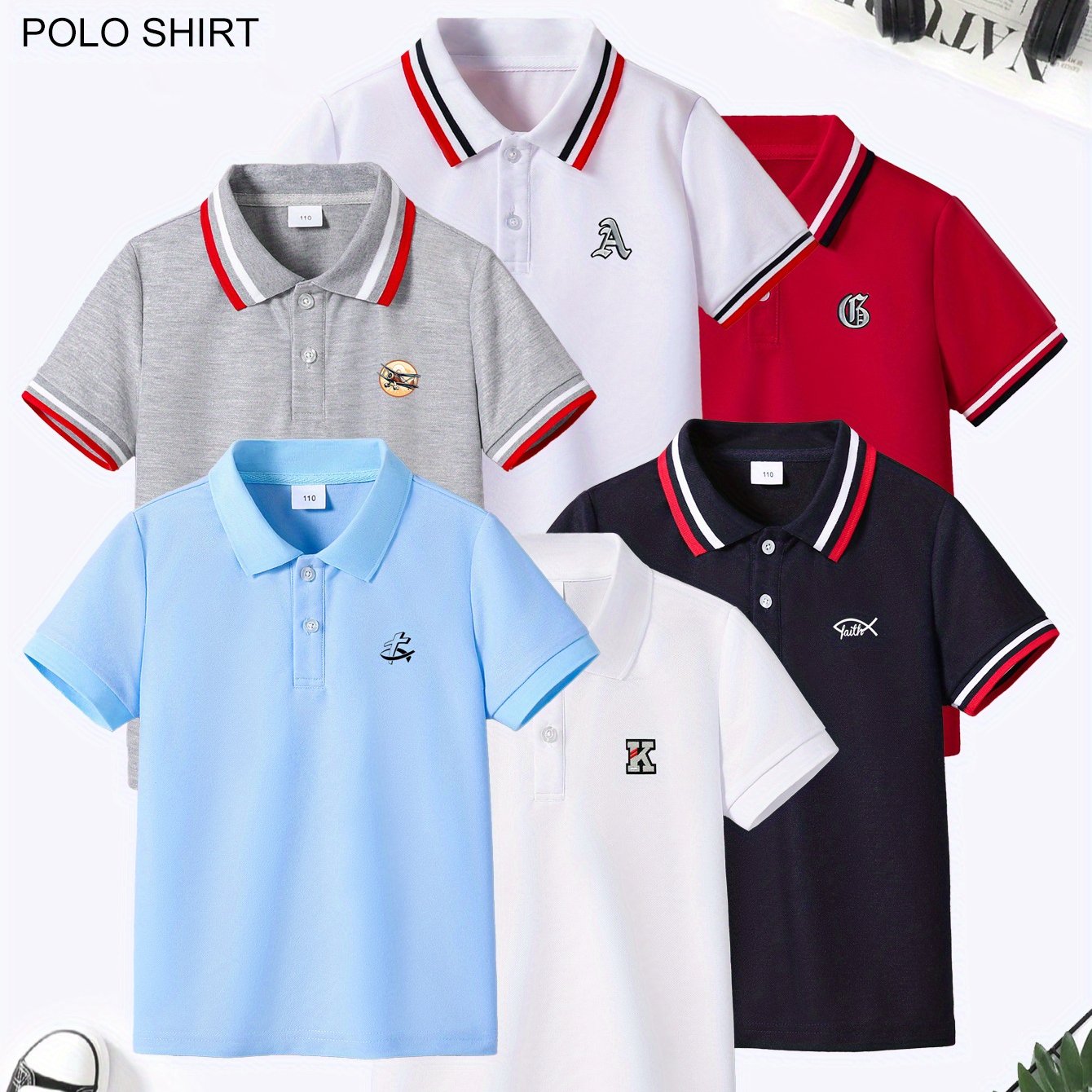 Random 1pc, Boys' Summer Solid Color Short-sleeved Printed Shirt, Suitable For Casual, Sports, And Parties