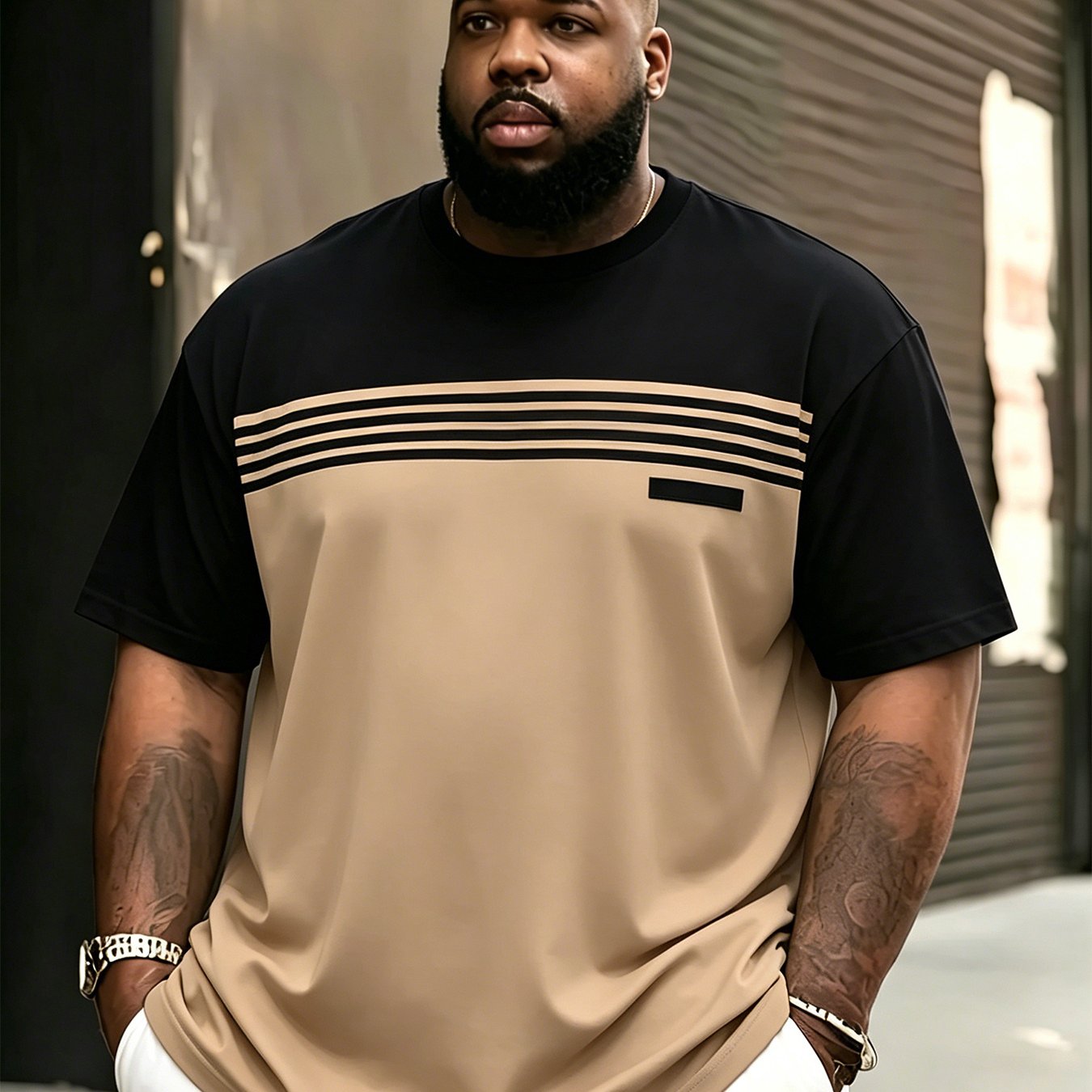 TEMU Plus-size Men's T-shirt, Men's Short-sleeve Top, Summer Crewneck Top, Summer Loose-fit Casual Pullover, Suitable For Outdoor Sports, Versatile