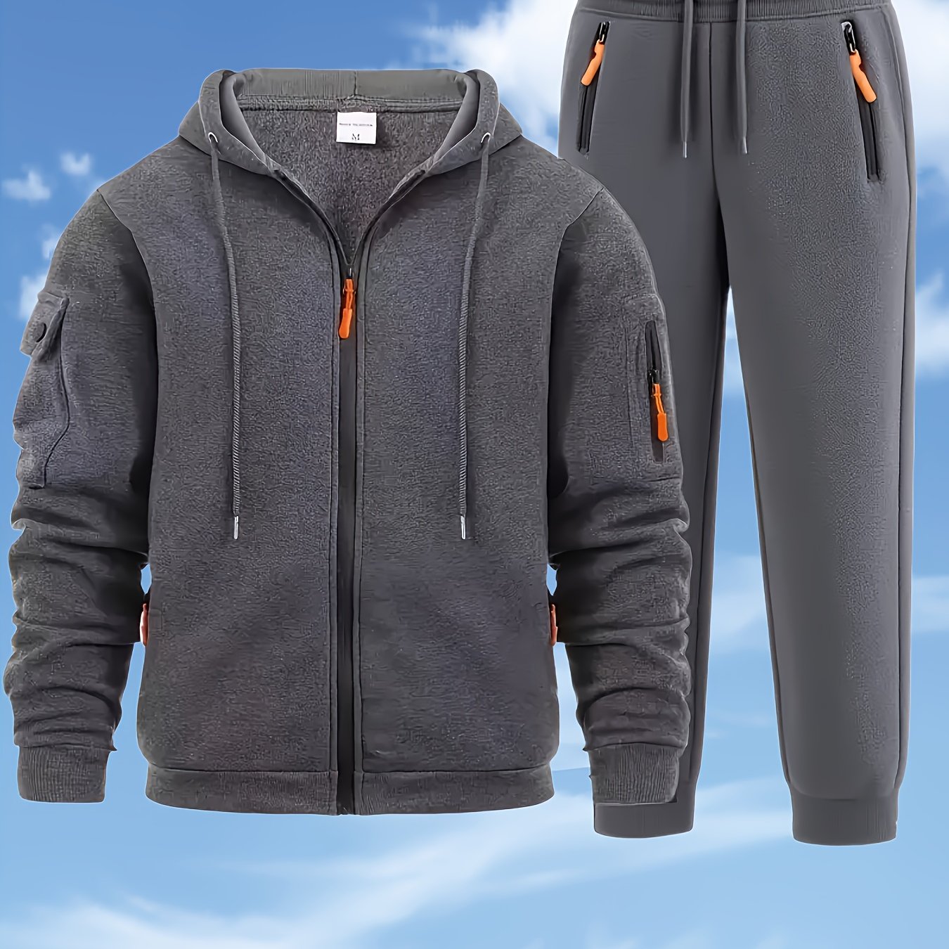 TEMU Sudadera deportiva casual para hombre con cremallera y diseño decorativo, para actividades al aire libre y entrenamientos, te mantiene caliente