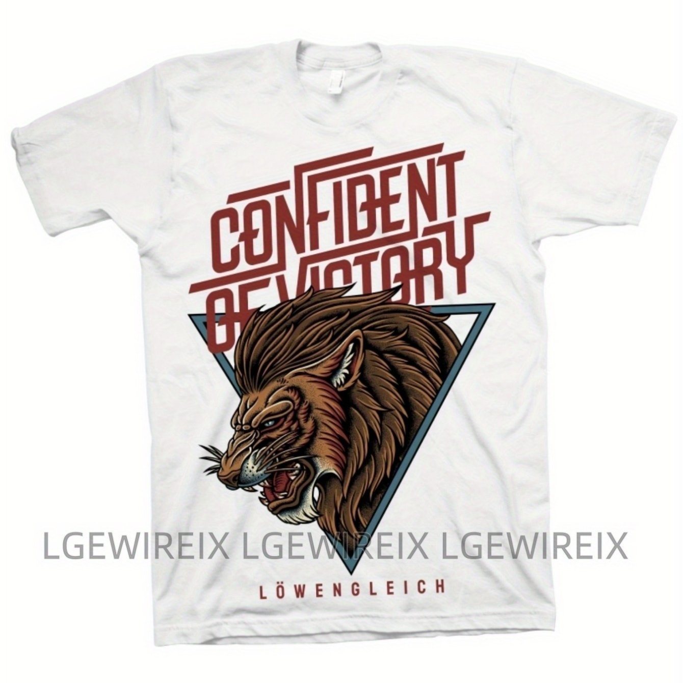 Men's Victory Wolf Graphic T-shirt - Wolf Design, Breathable Suitable For Everyday And Formal Wear - Machine Washable Casual Top With Wolf Print, Wearable Shirt