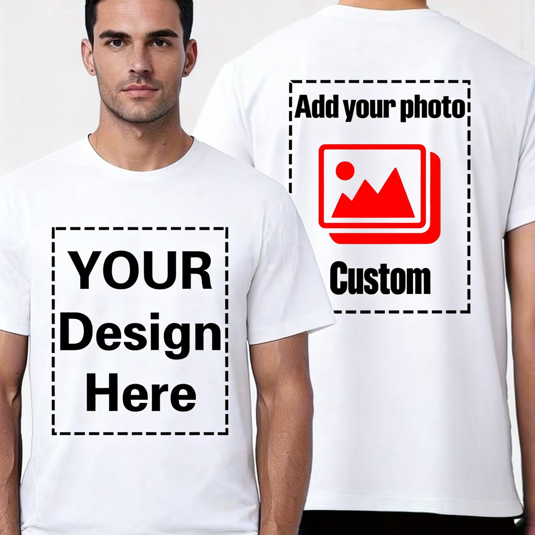 TEMU Bulk Orders & Custom Logo/text T-shirts - Personalized Logo Printing Suitable For Team Uniforms, Events, Promotional Wear - Short-sleeve Round