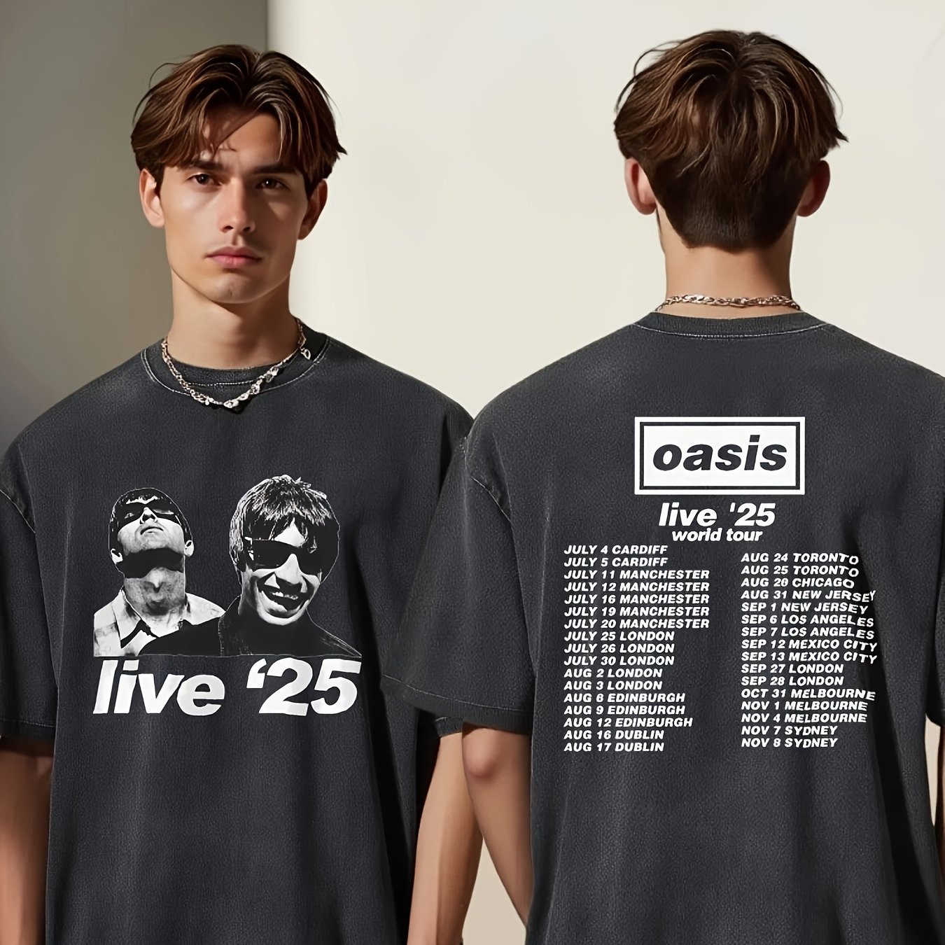 Manchester購入 正規品 oasis Live'25 Tシャツ M oasis live '25 Tシャツ Mサイズ 黒 マンチェスター公演 - メルカリ
