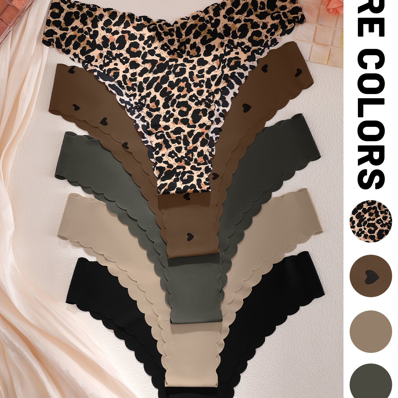 TEMU 5-pack Women' Panties, Comfortable And Breathable Women's Underwear