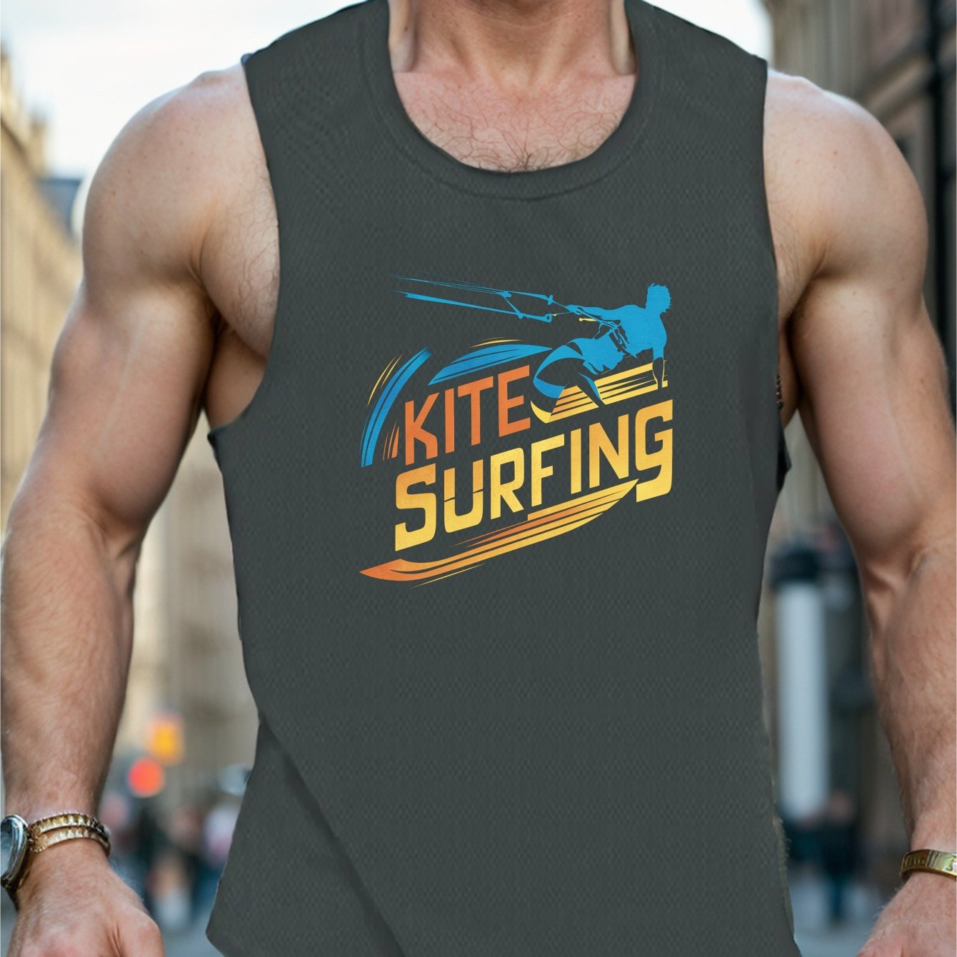 TEMU KITE SURFING creativa per sport Canotta da , Canotta casual senza maniche, Vestibilit� e traspirante per l'uso