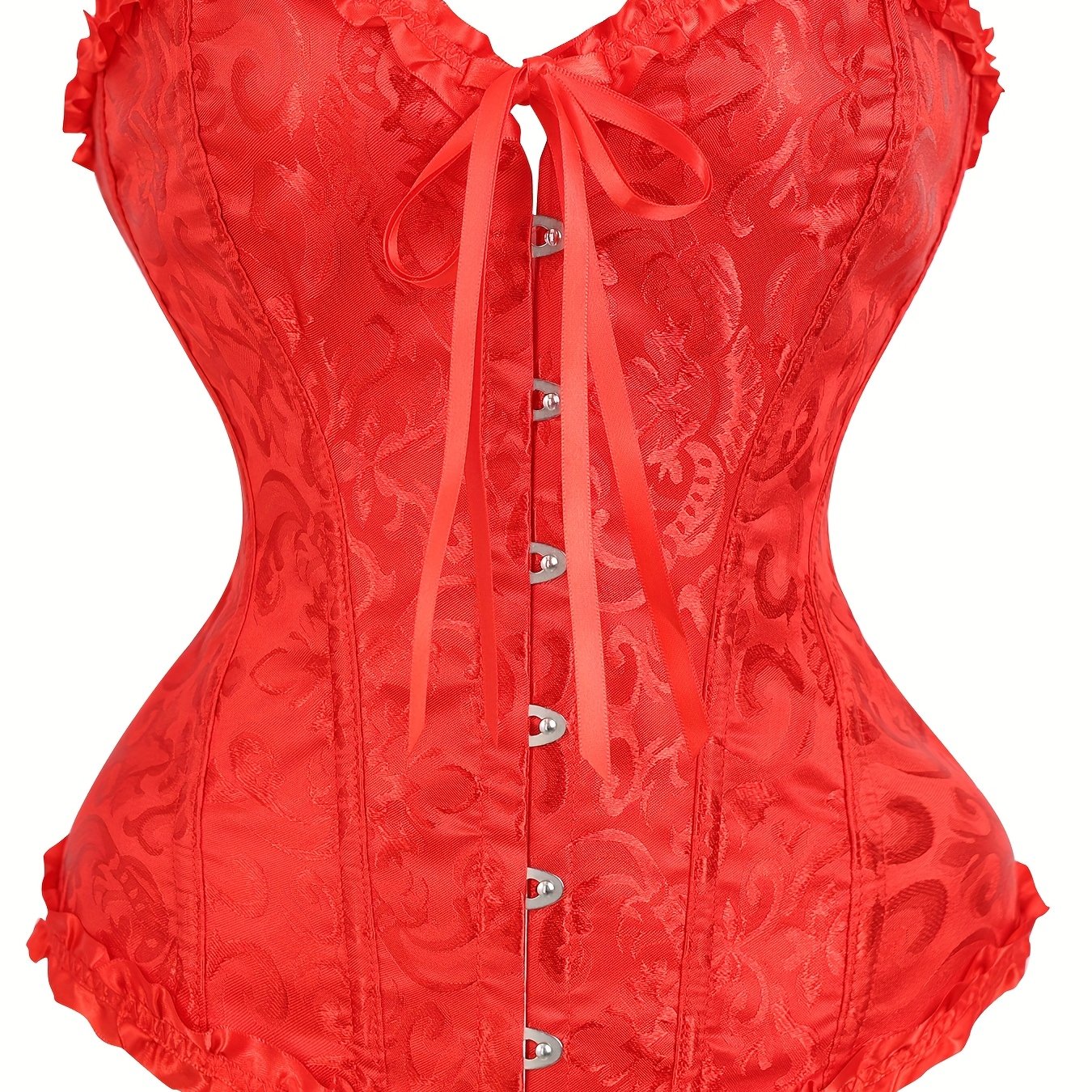 TEMU European And American Red Temperament Strapless Lace Corset