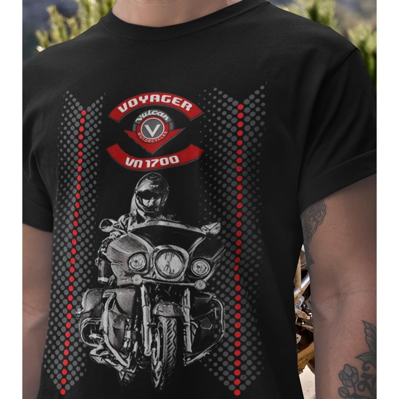 Voyager Vn1700 Classic Biker Fan Gift 180g Men's Black Round Neck T-shirt S-3xl