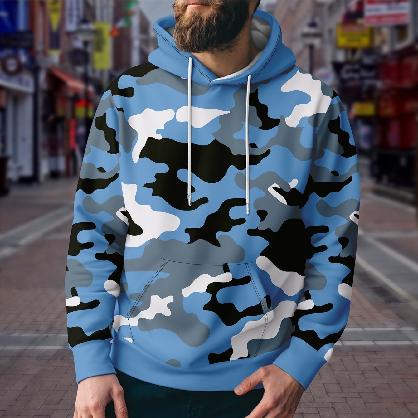 Teal sales camo hoodie