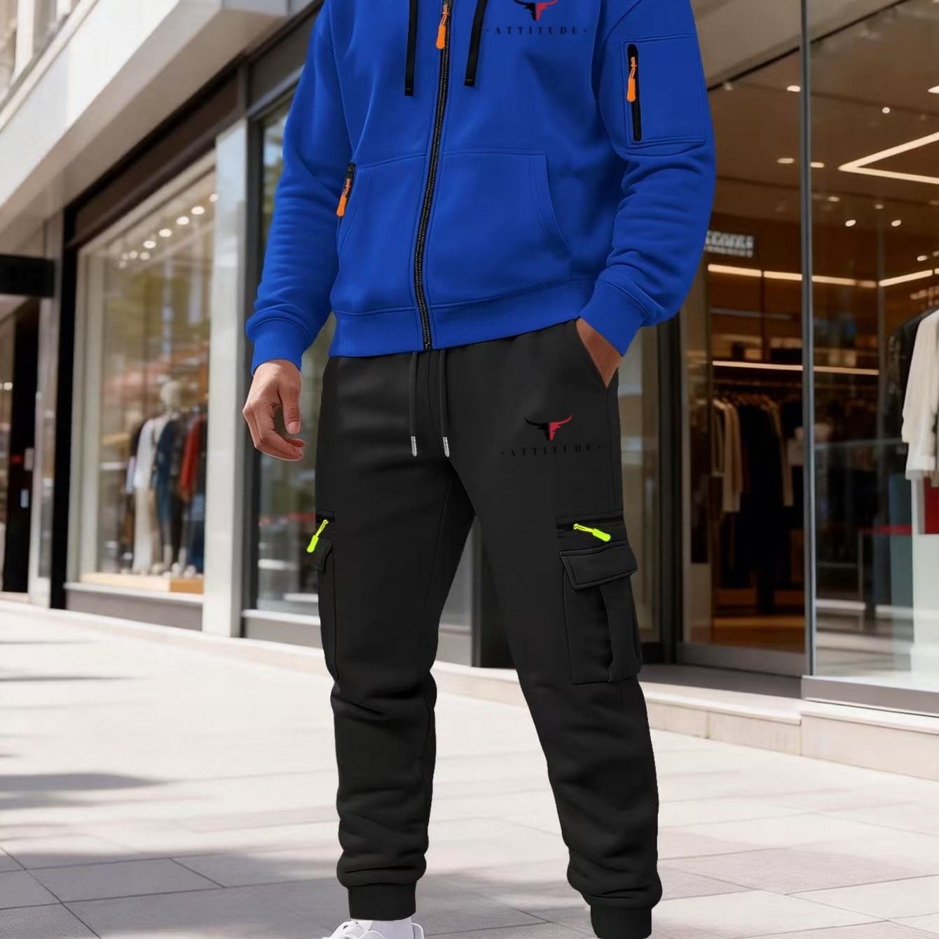 TEMU Men's Versatile Workwear Sportswear Set, Hooded Sweatshirt And Sweatpants 2pcs Set With Logo Letter Print