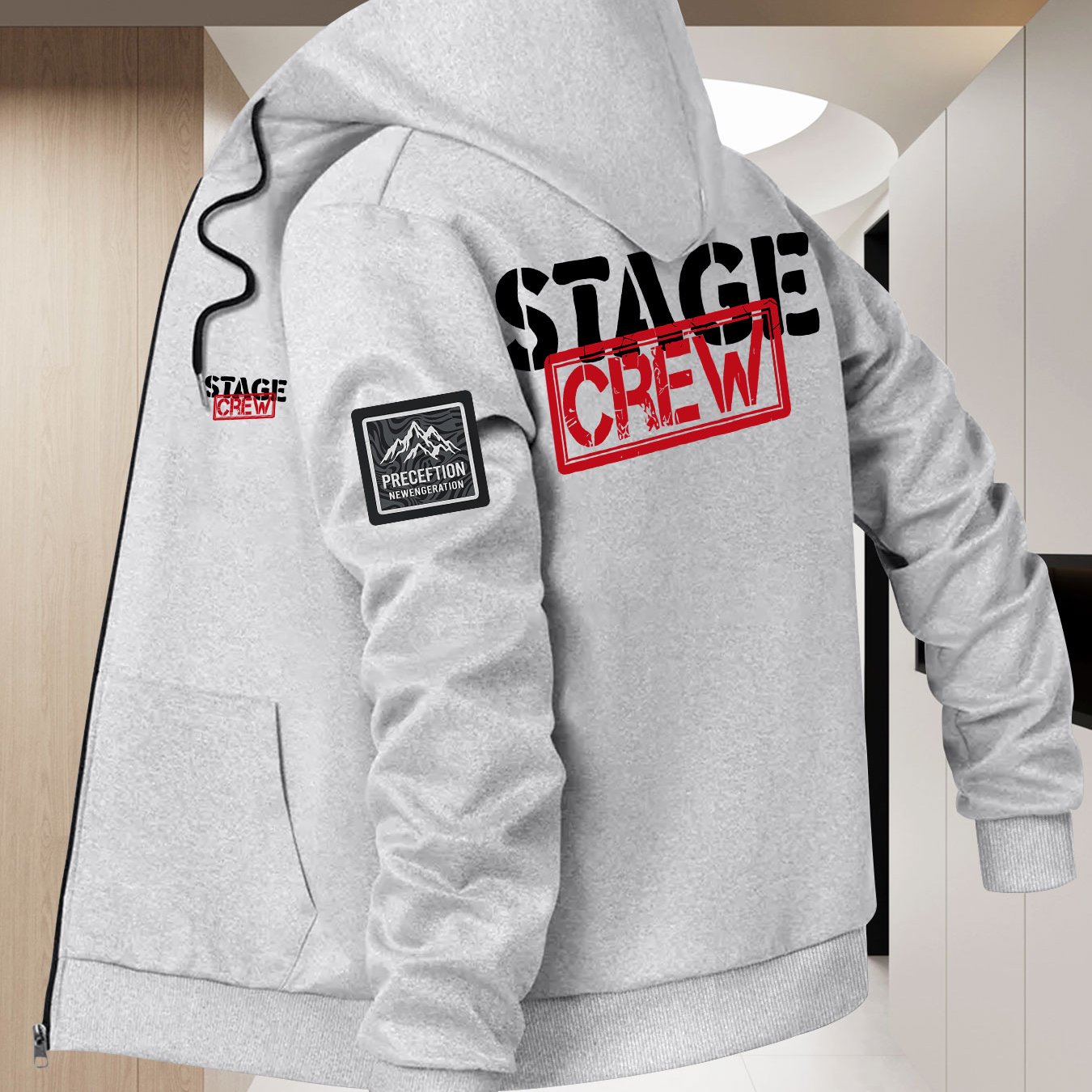 TEMU Men's Trendy Spring/autumn Hooded Jacket, Print, Versatile Business Baseball Jacket Top Outerwear, Hooded Jacket
