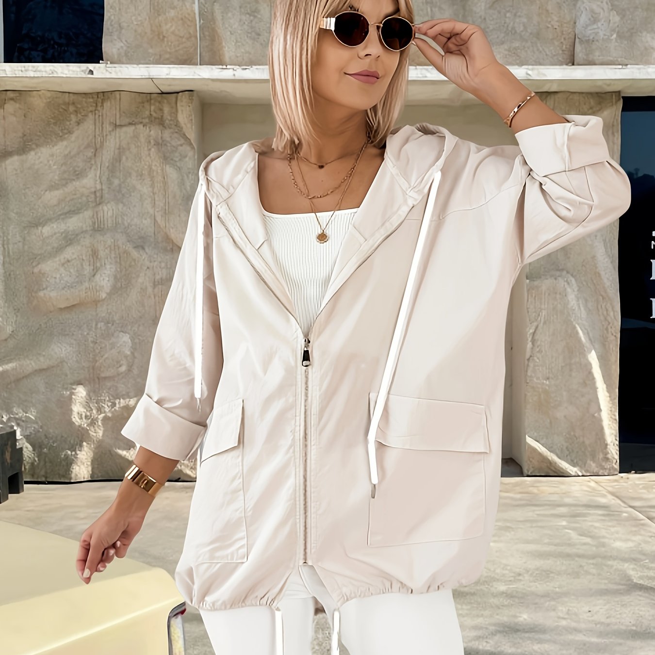 E-shop Damen Freizeitjacke mit Kapuze, dünn
