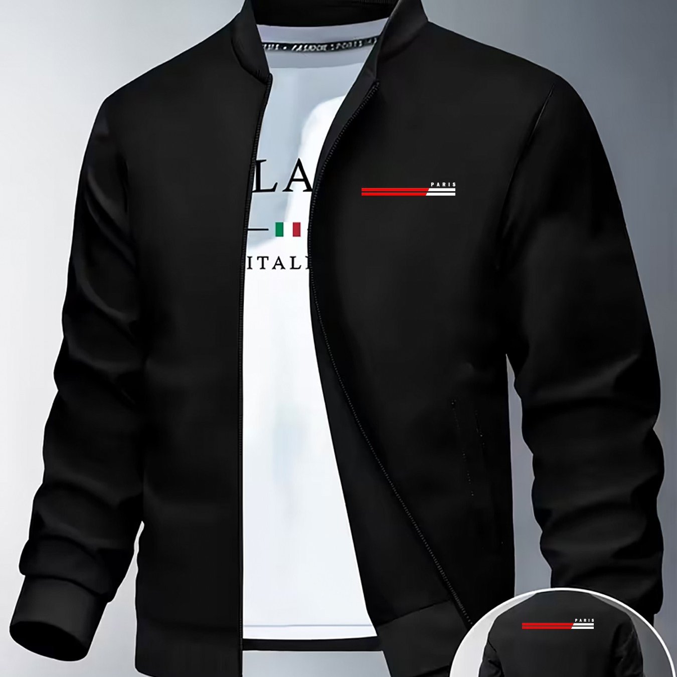 TEMU Men's Spring/autumn European And Fashionable Trendy Loose Zip-up Cardigan Jacket For Cycling, Running, Fitness, Baseball, Casual Sportswear,