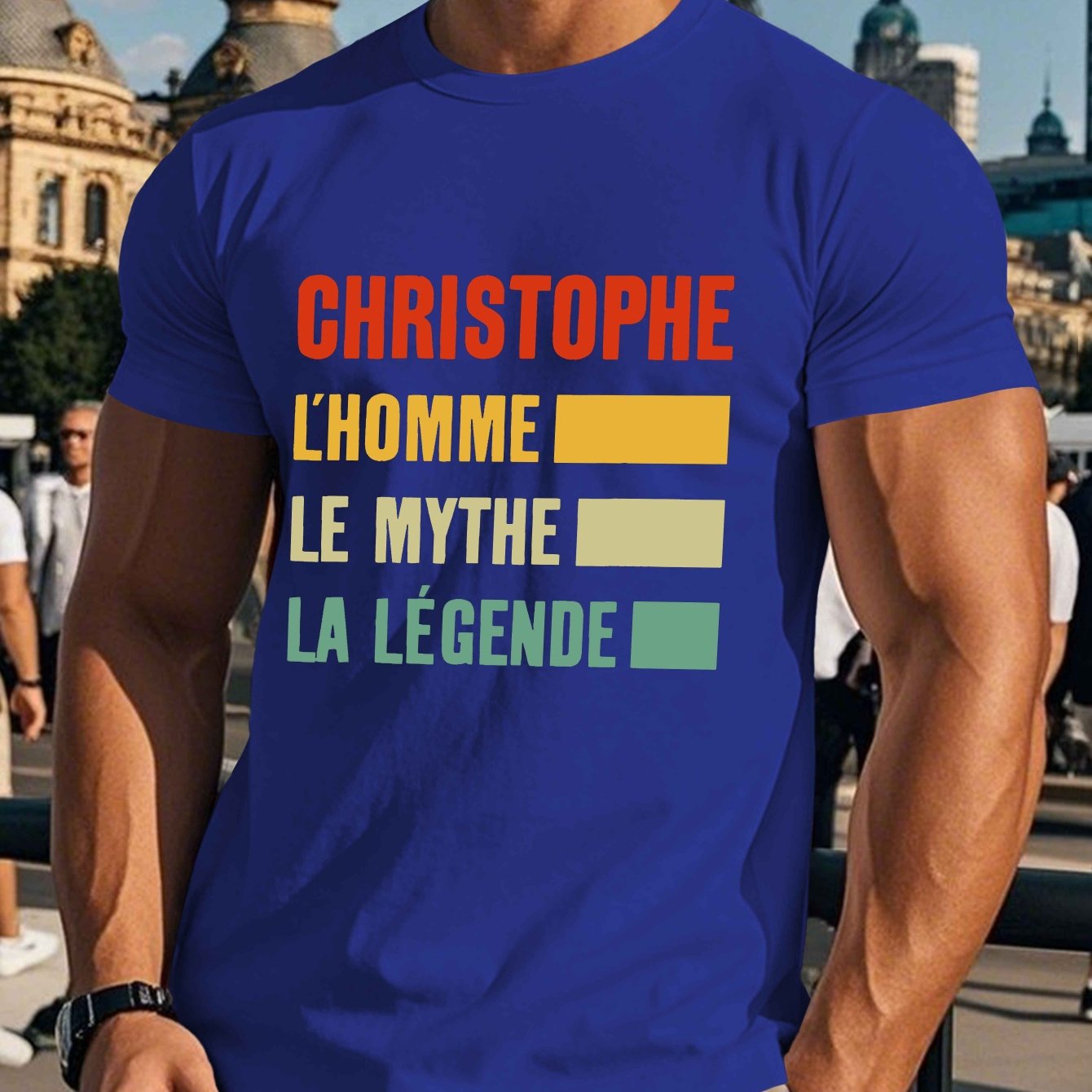 TEMU Interessant T-shirt Homme Manches Courtes Haut d'Été Français