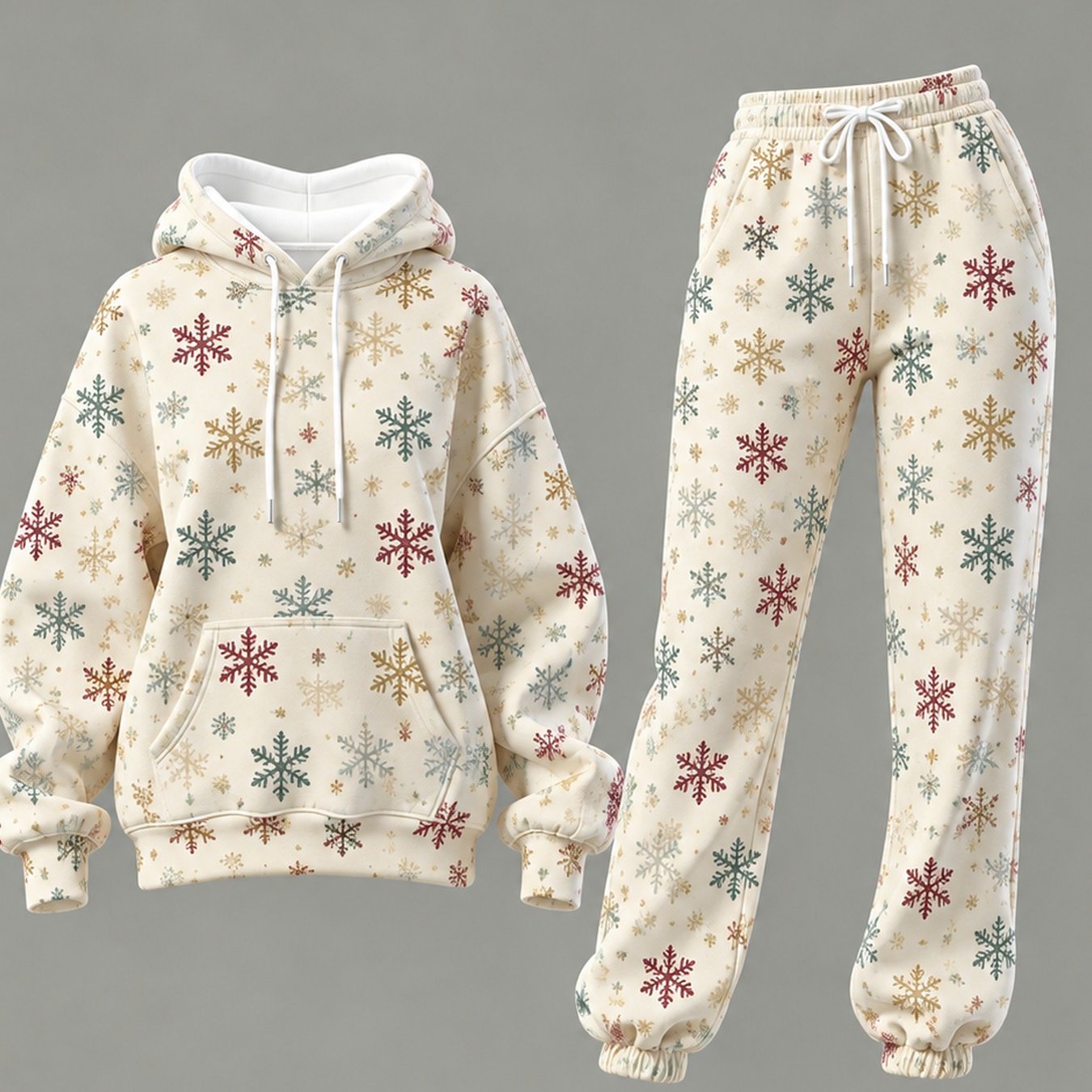 Image of 2pcs Set, Women's Autumn And Winter New Hoodie And Jogger Pants Outfit For Christmas And Halloween, With Festive Prints (not ), Suitable For Holiday Gatherings, And Great For Gifting