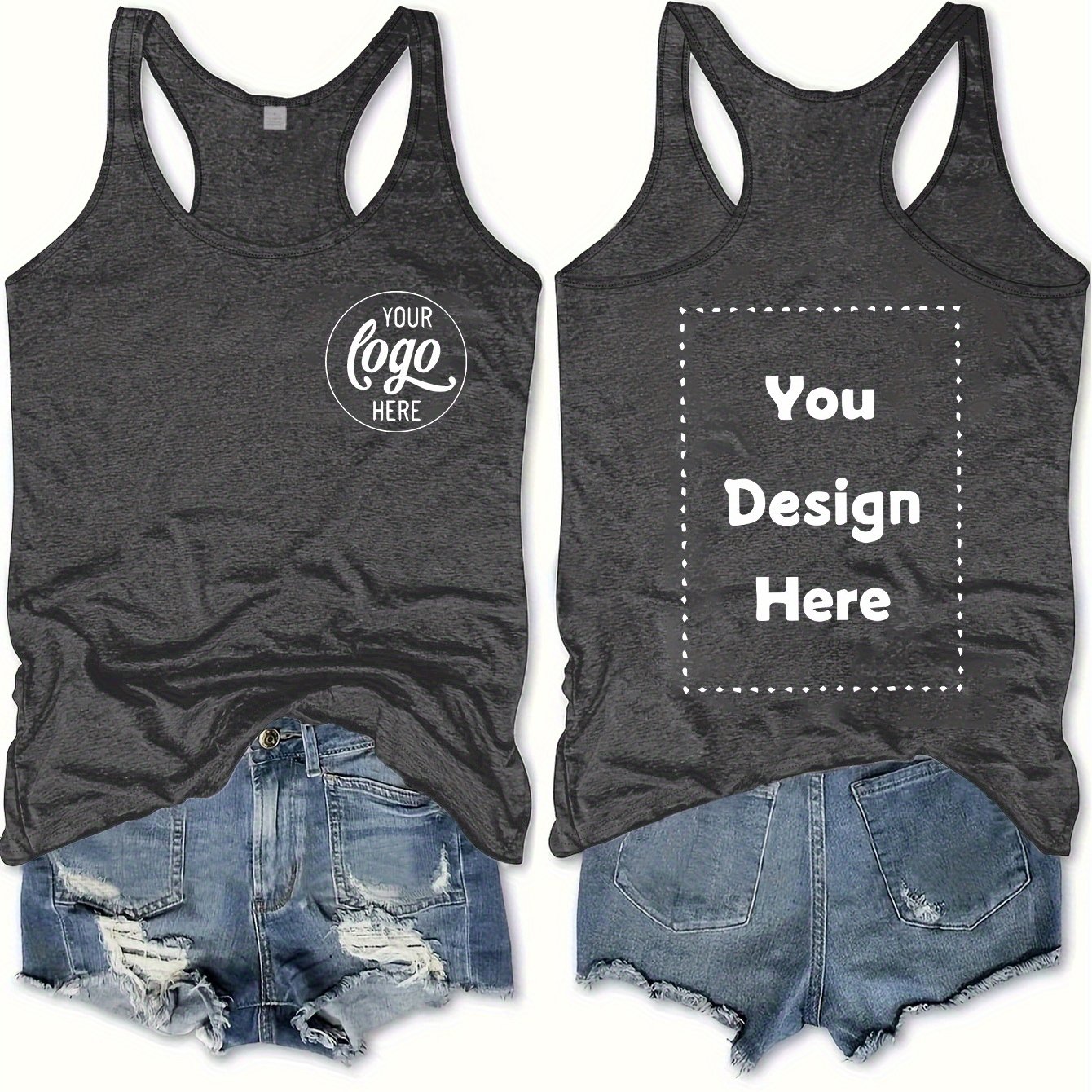 E-shop Tanktop mit Buchstabenprint, lässiges Tanktop mit Rundhalsausschnitt für den Sommer, Damenbekleidung
