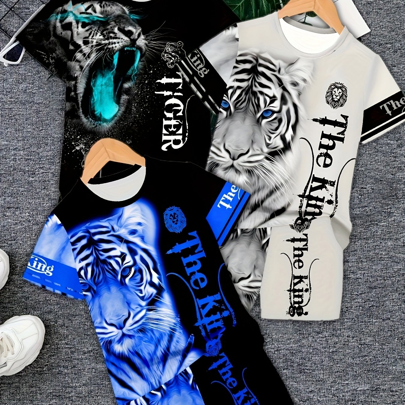 6pcs, Boys Printed Casual Short Sleeve Shorts T-shirt Spring Summer Pullover Short Sleeve Shorts, Boys Outdoor Sports Top With Shorts Set, For Outdoor