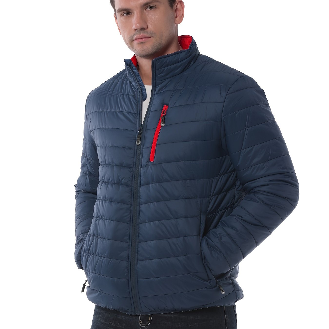 TEMU Chaqueta Puffer Ligera Para Hombre De 33,000ft - Impermeable Y A Prueba De Viento, Plegable Para Actividades Al Aire Libre En Invierno, 33,000ft