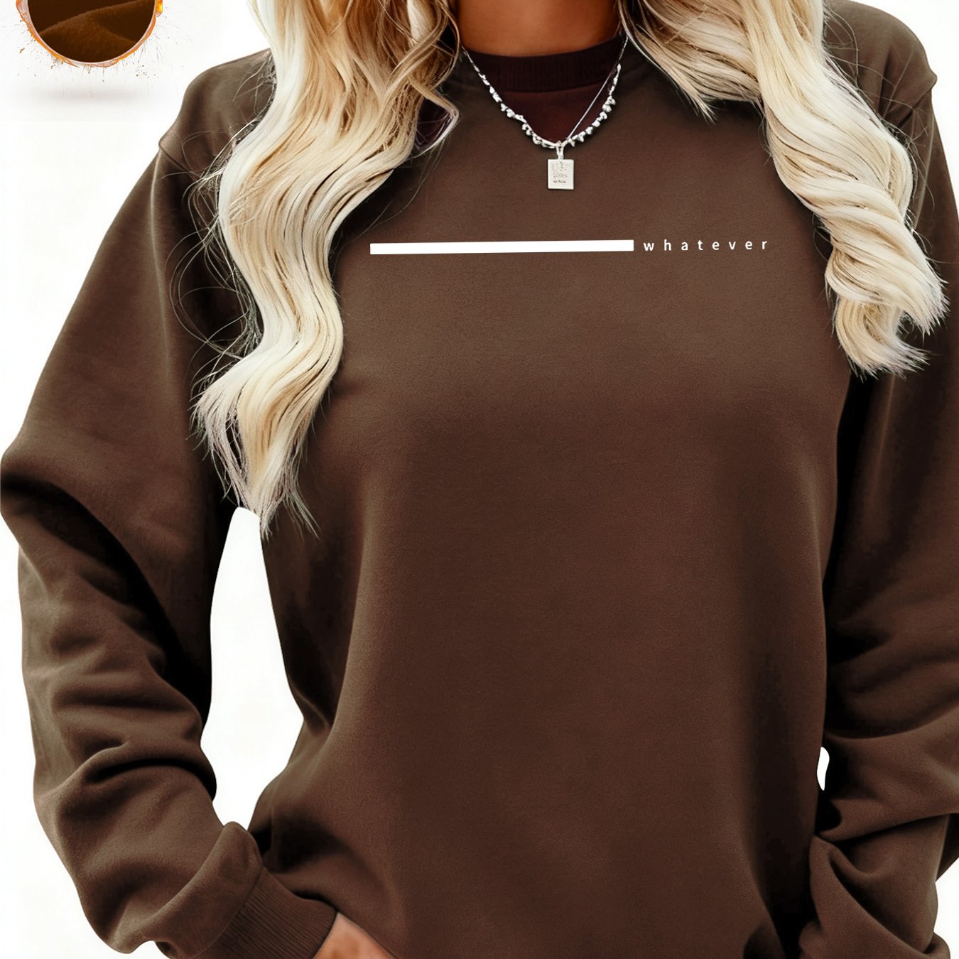 TEMU Women's Crew Neck Sweatshirt | Pattern-printed, , Long Sleeve, Fabric, Regular Fit