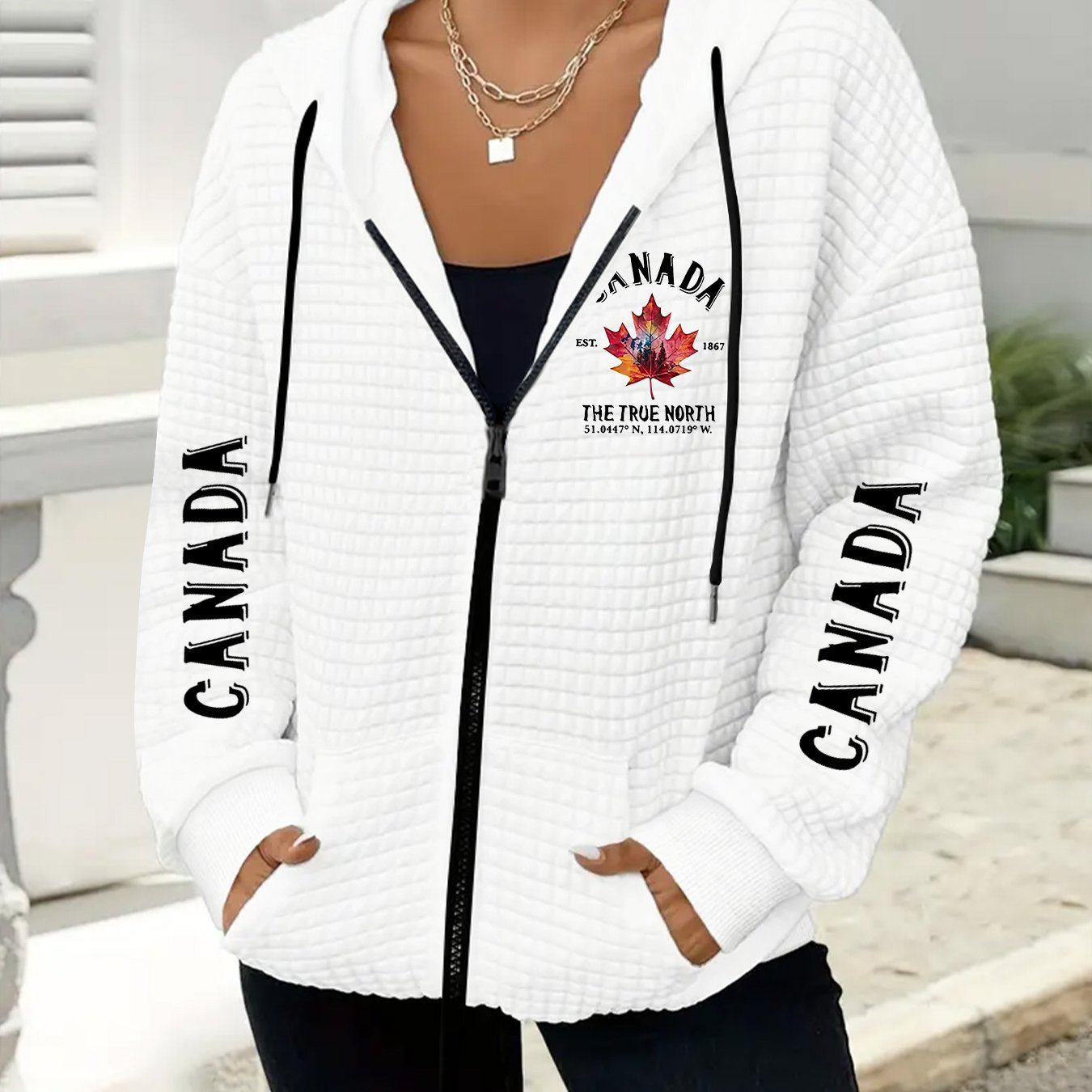 TEMU Grande Taille - Grande Taille - Nouvelle Veste à Capuche Grande Taille pour Femmes, Veste à Capuche Gaufrée Tendance Grande Taille pour Femmes,