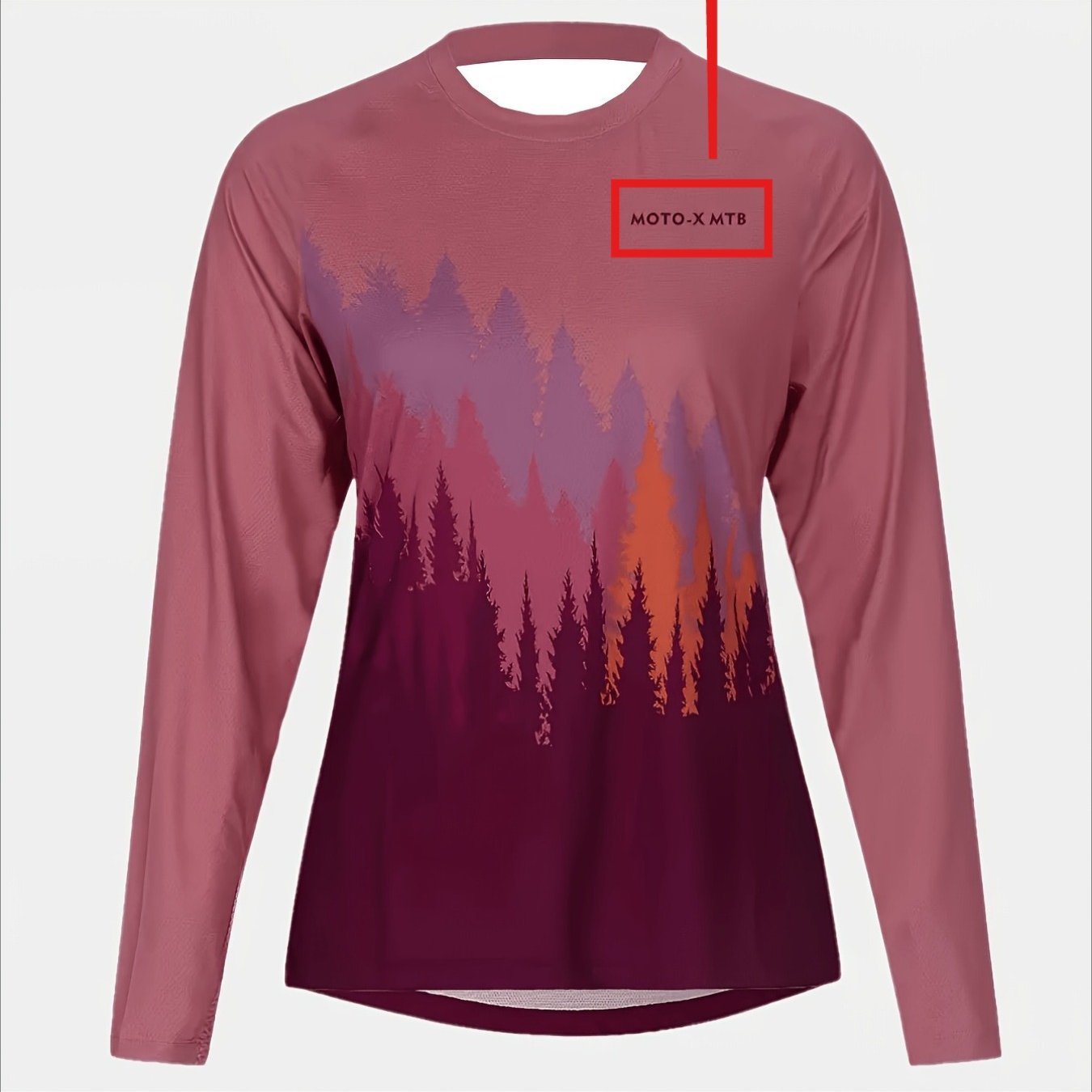 TEMU Women's Long Sleeve - Customizable Name, Personalized Long Sleeve, Vivid Autumn Forest Design, Regular Fit Suitable For Motorcycling, Mountain
