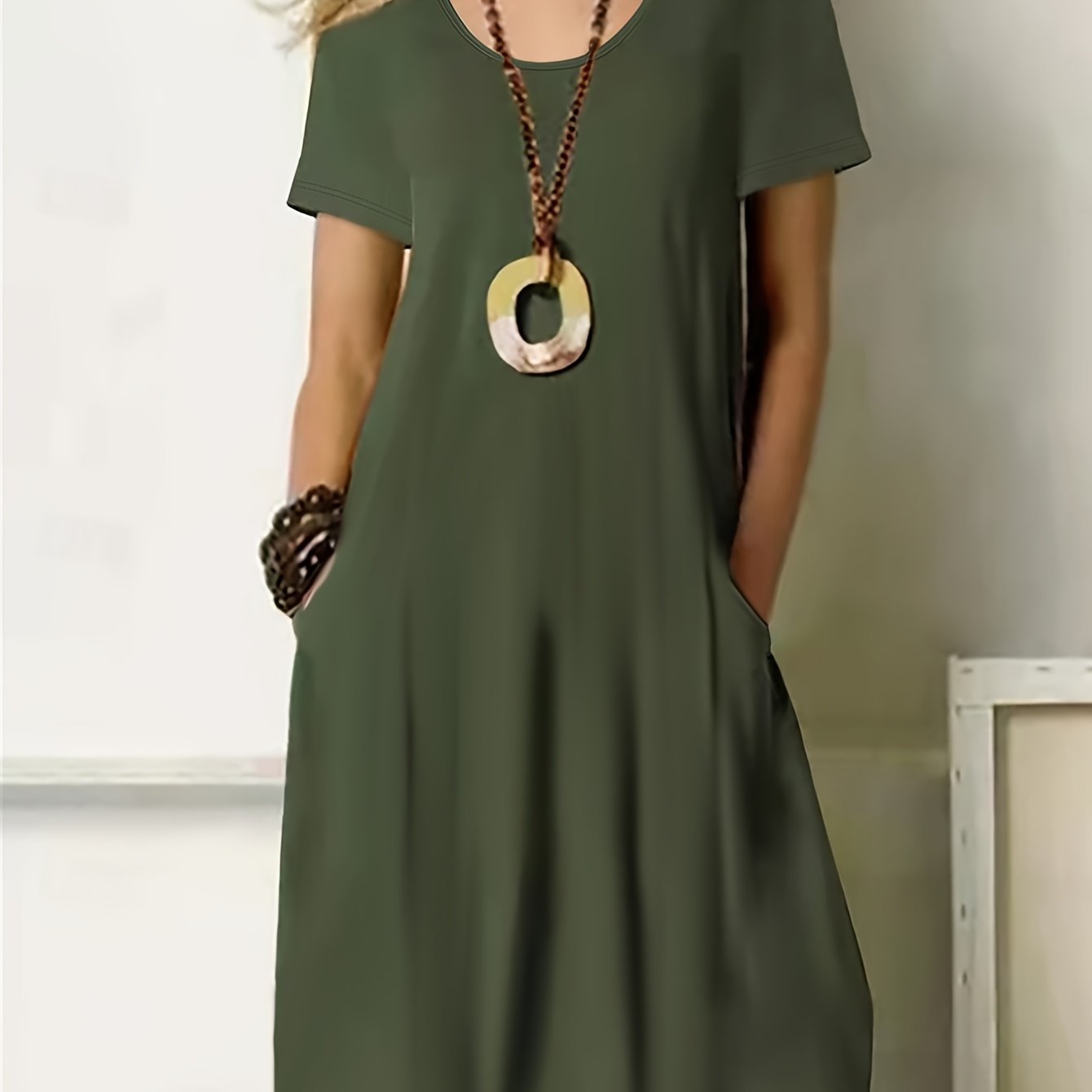 Summer New Solid Casual Commuter Style Women's Dress