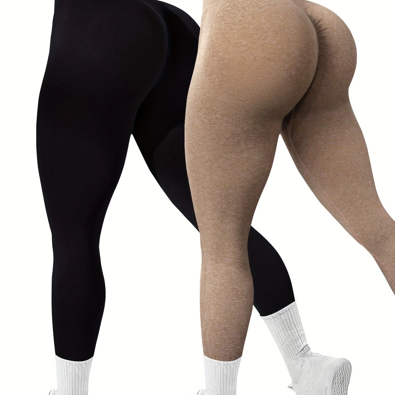 E-shop 2er-Pack nahtlose, batikfarbene, hochelastische Sport-Yoga-Hosen