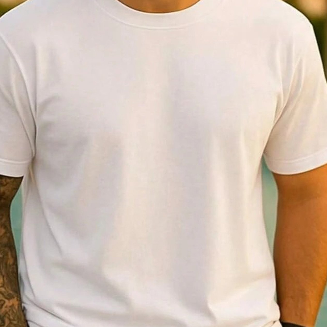 TEMU Men's Plain Essential Micro Elastane Casual Comfortable T-shirt