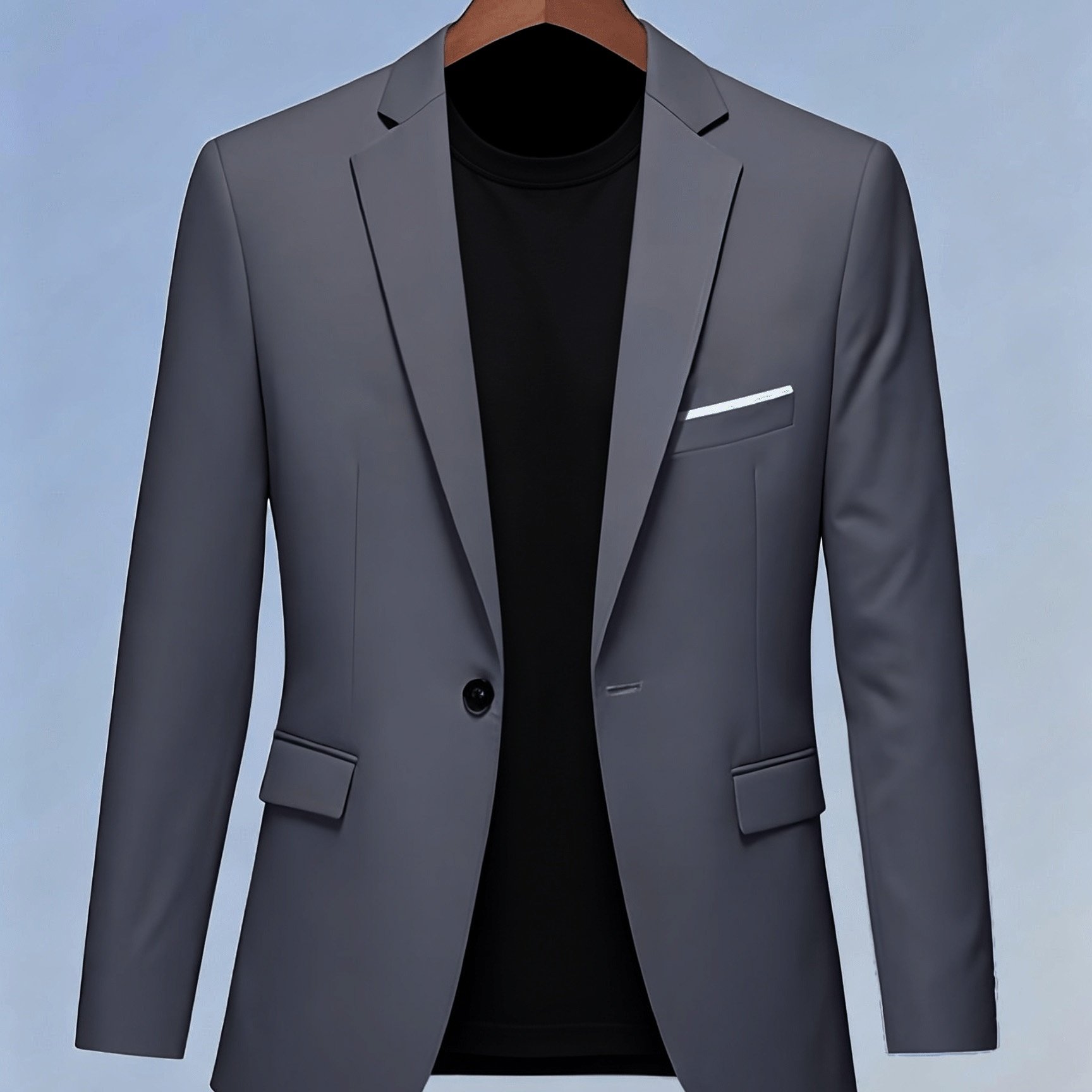 TEMU 1pc Light Business Casual Thin Single Suit Jacket - Three-dimensional Cutting Design, Summer Multifunctional Office And Social Top Jacket, Solid