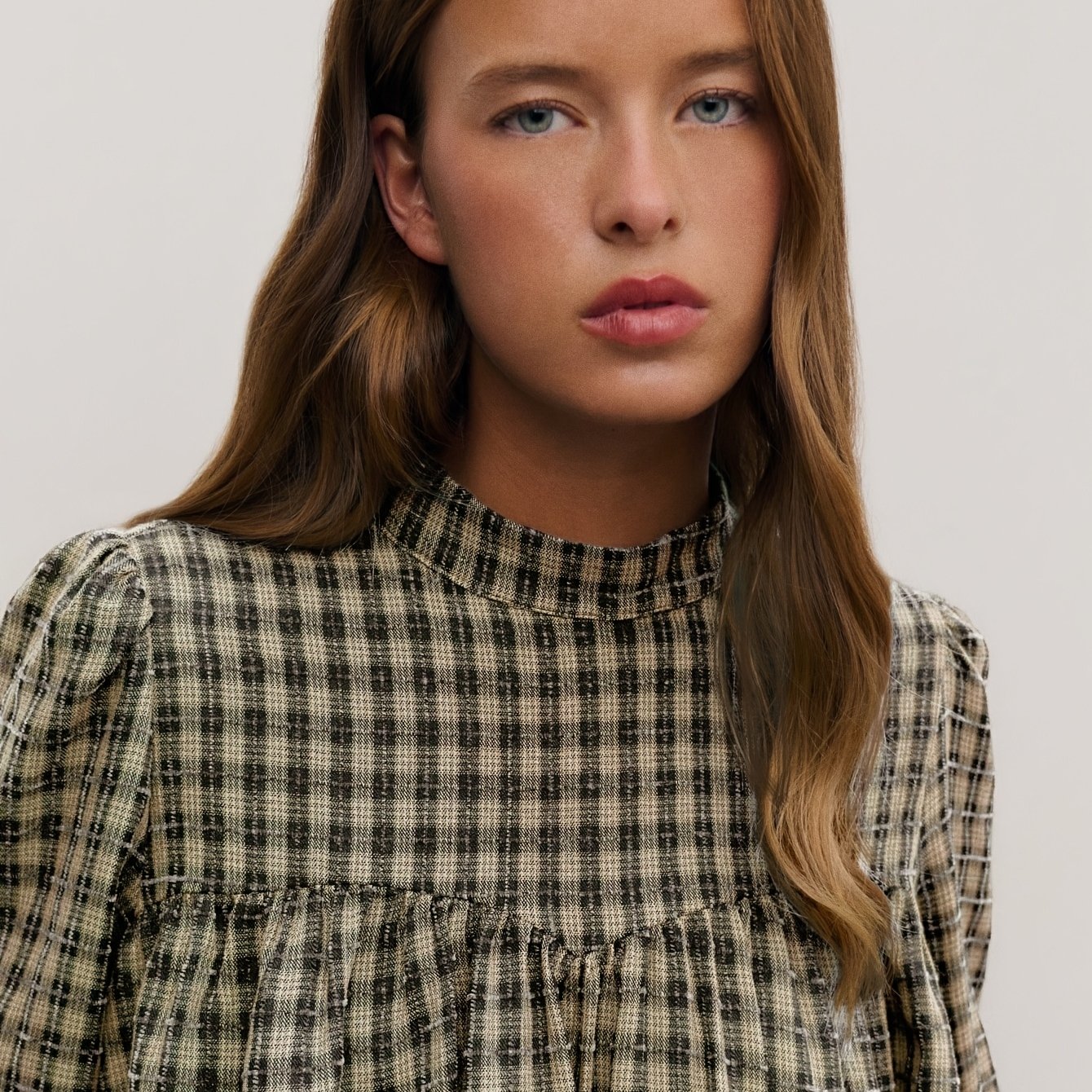 TEMU Elegant Special Women's Shirt, Featuring An Elegant High Collar Design, Puffy Sleeves, And A Loose Silhouette, A Chic And For Women's Clothing.