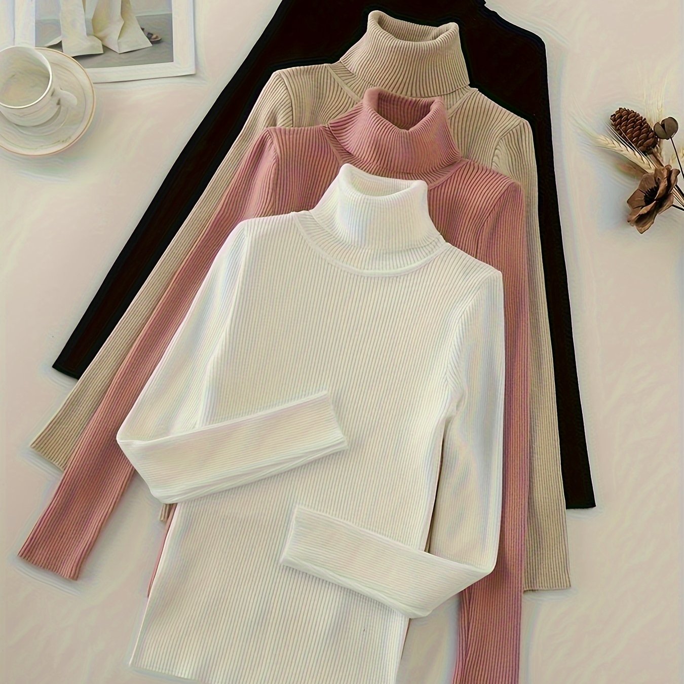Women's Pullover High Turn- Collar Set