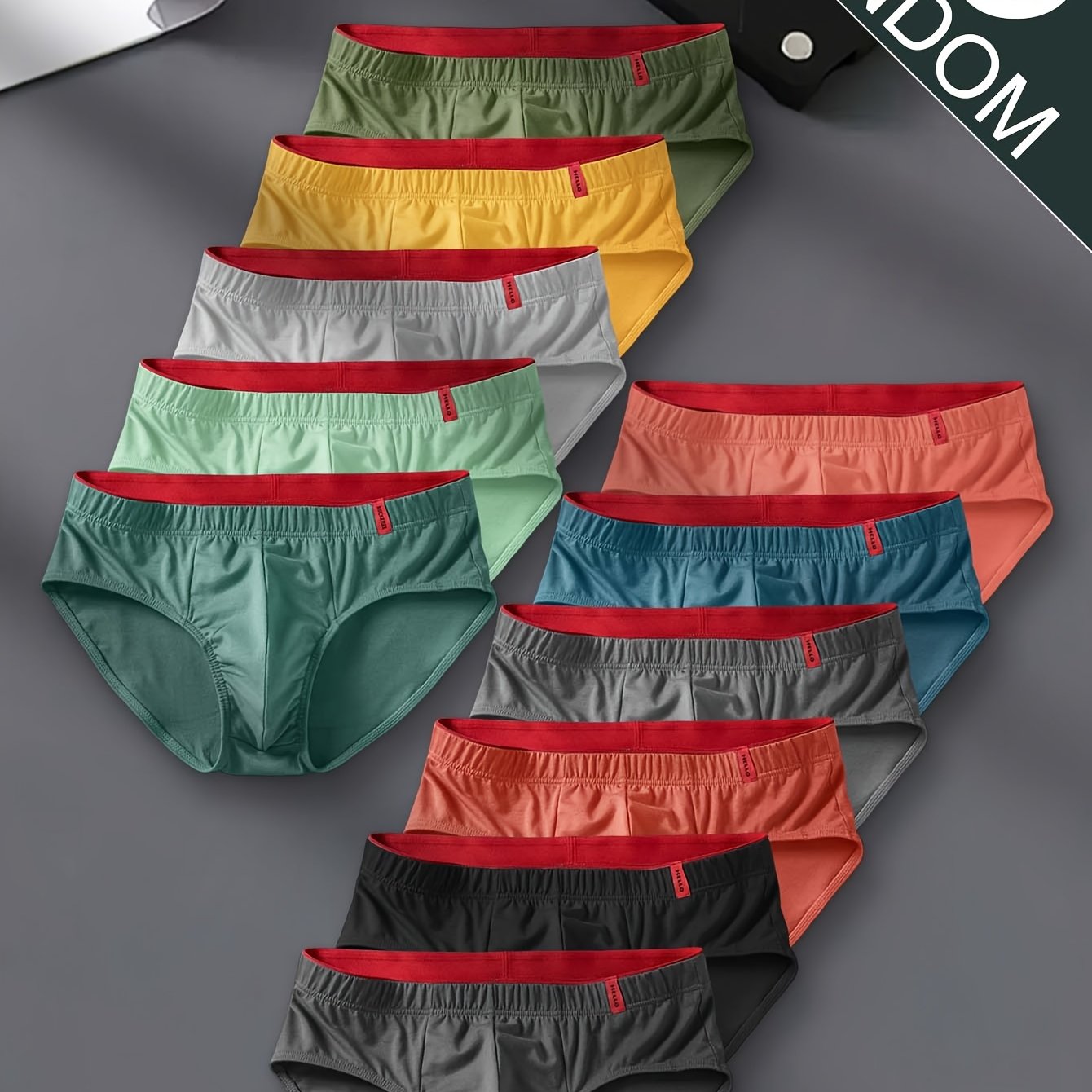 Image of 8pcs Of Mixed Color/random Men' Underwear Men's New Large Size Casual Breathable Comfortable Triangle Underwear Men's Elastic Belt Sweat Absorption Triangle Underwear