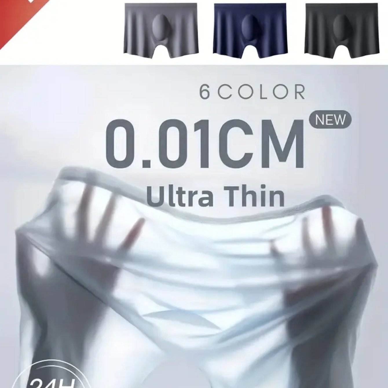 Image of 6pcs/6pcs Men's Boxer Briefs Underwear - Suitable For Daily Wear, Lightweight Fit Semi-sheer Boxers With Minimalist Style, (pink, Navy, Black, White, Blue) For Adults