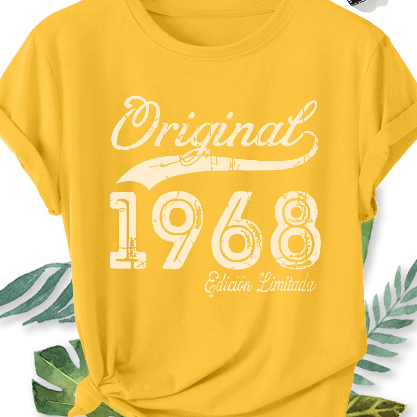 TEMU Women's Plus Size Vintage 1968 Print T-shirt - Oversized Short Sleeve Crew Neck Blouse-compatible Top | Soft Breathable Suitable For Commuting,