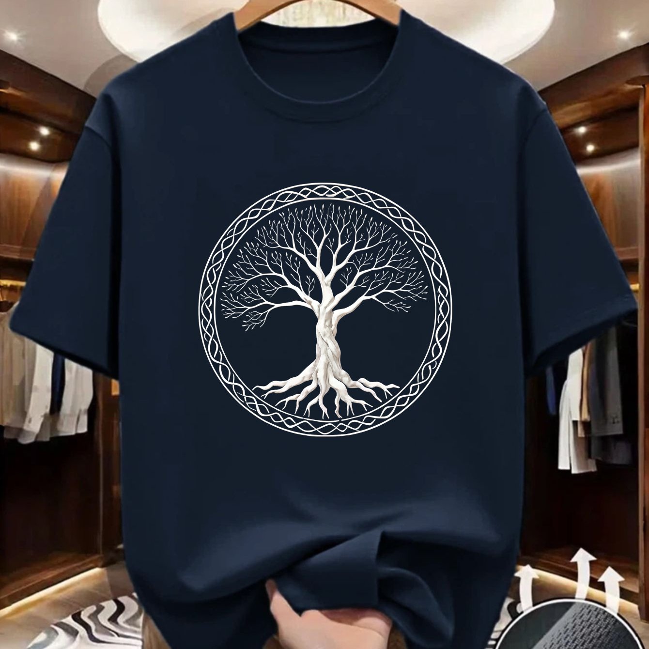 TEMU T-shirt Homme Motif Arbre de Vie Imprimé Col Rond Confortable Respirant Tendance Sport
