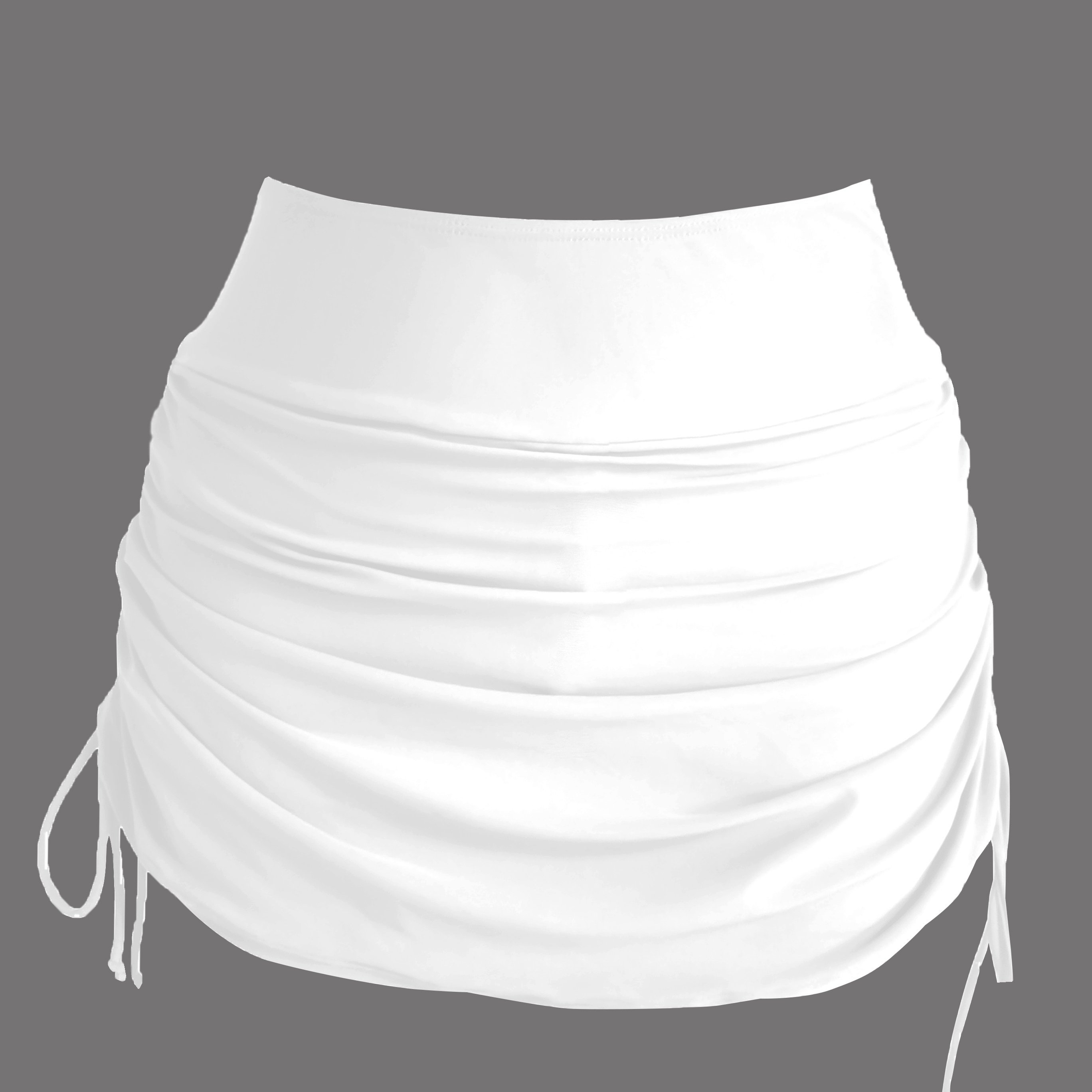 Drawstring High Waist Swimsuit Skirt For Women
