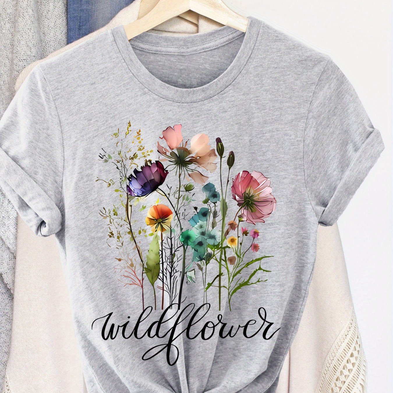 Graphic Print T-shirt, Short Sleeve Crew Neck Casual Top For Summer And Spring, Women's Clothing