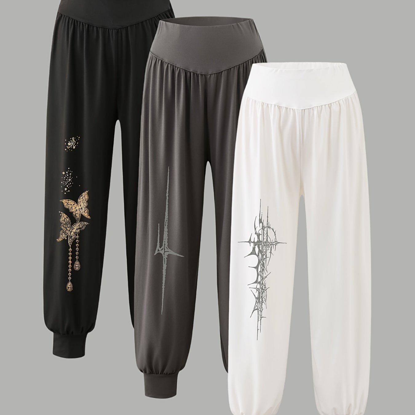 3-pack Women's Casual Sports | Comfortable Medium Stretch Fabric With Random Print, Suitable For