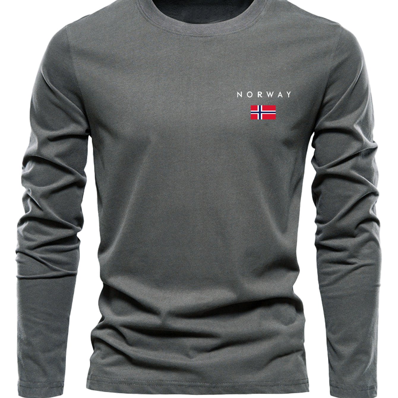 Image of Men's 100% T-shirt, Men's Printed T-shirt, Spring/autumn Casual Long Sleeve, Suitable For And Daily Wear, Breathable And Comfortable Fabric