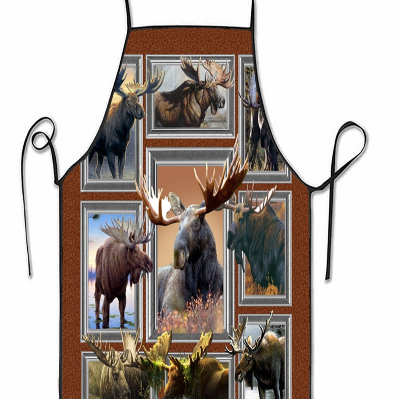 TEMU 1 pièce Tablier imprimé collection de portraits d'orignaux pour Halloween et Noël, Cuisine maison , Unisexe , Convient pour , , le nettoyage, le